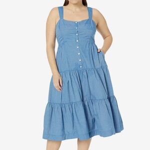Madewell  Suzette Seamed Bodice Tiered Midi Dress